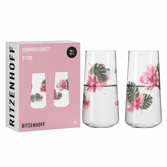 Ritzenhoff Universalglas 2er-Set Sommersonett 2023, Ramona Rosenkranz, Kristallglas, 614 ml, 6151001