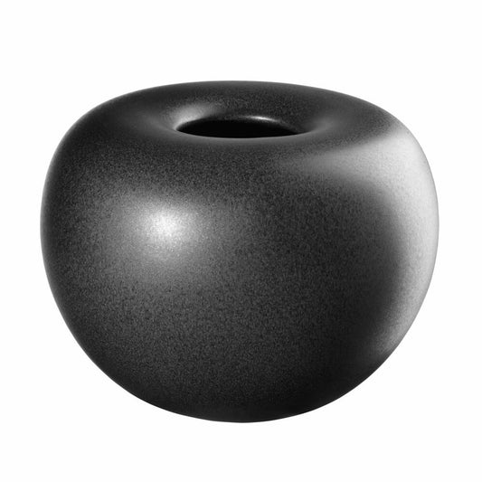 ASA Selection Vase Black Iron, Dekovase, Blumenvase, Steingut, Schwarz matt, 18 cm, 60002174