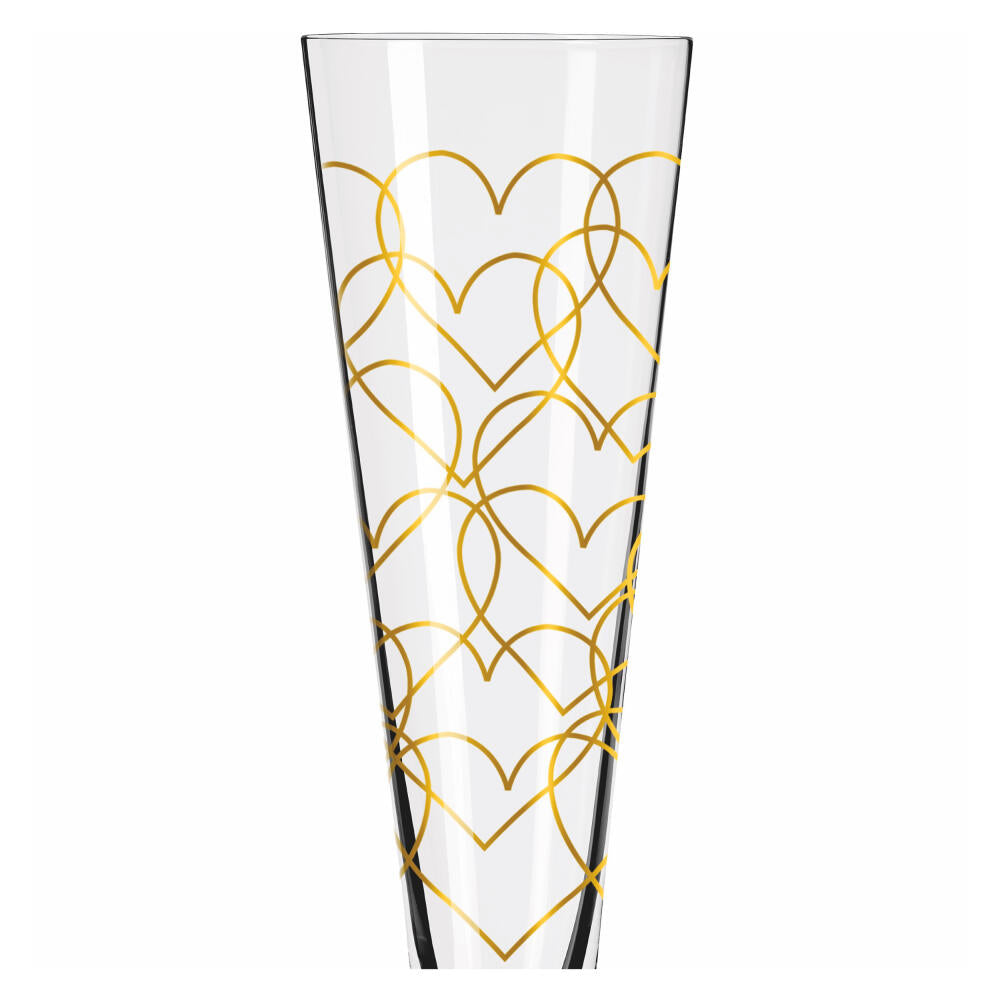 Ritzenhoff champagne glass set of 2 Goldnacht H23, Nathalie Jean, Rurik Mahlberg, crystal glass, 205 ml, 6031006