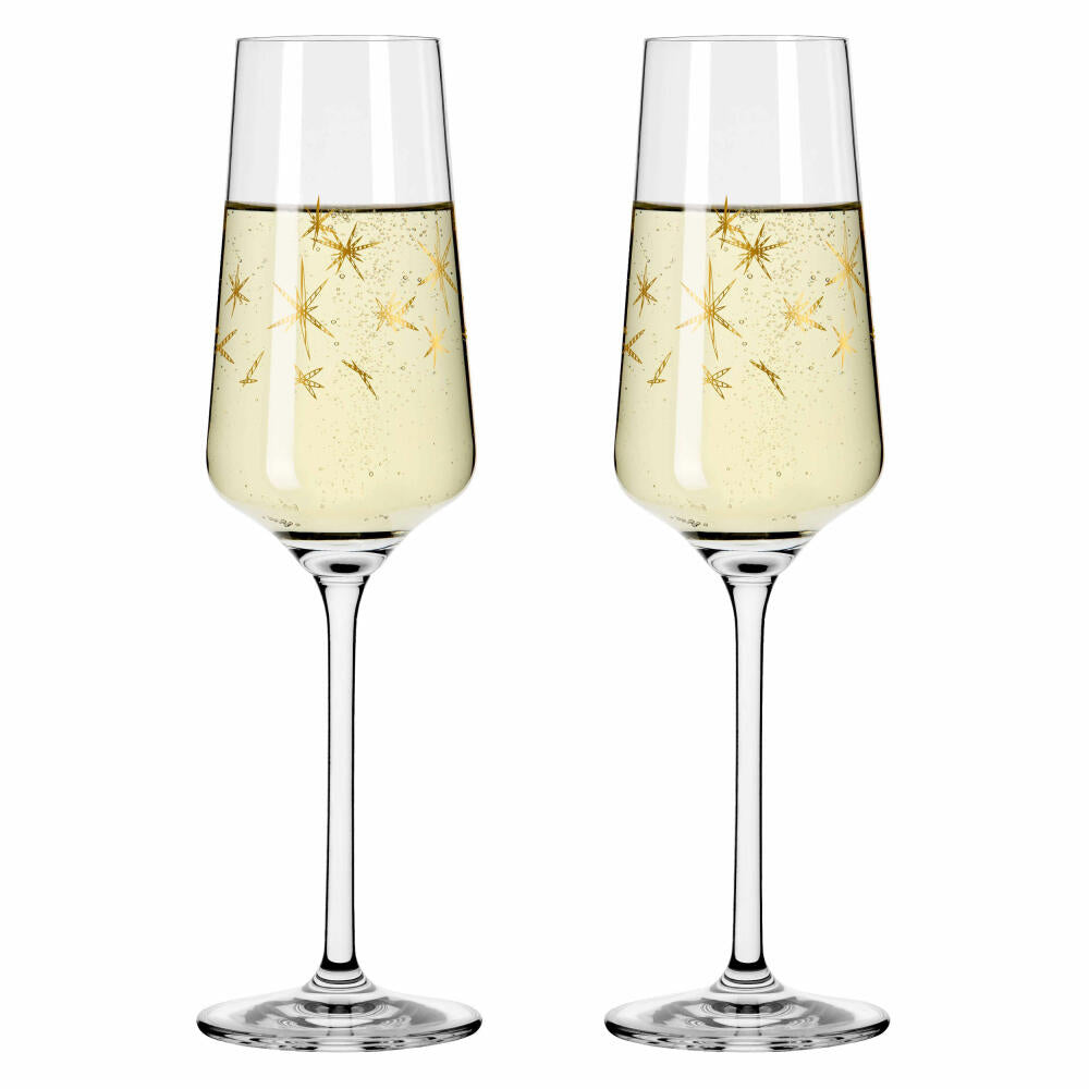 Ritzenhoff Champagnerglas 2er-Set Celebration Deluxe 003, Romi Bohnenberg, Kristallglas, 233 ml, 6141014