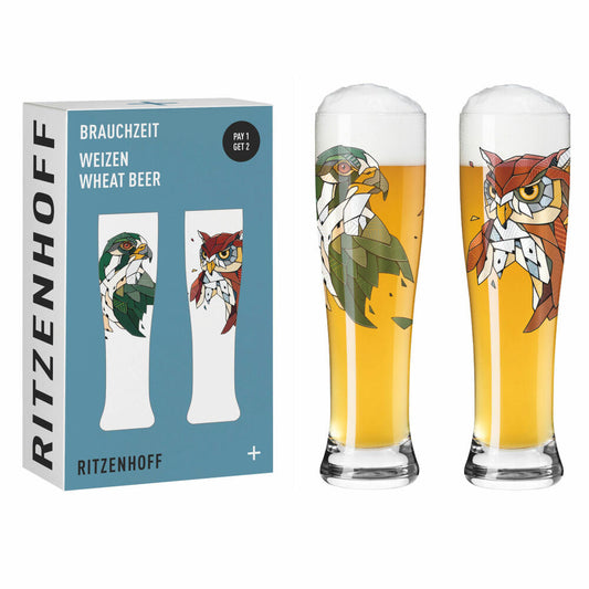 Ritzenhoff Weizenbierglas 2er-Set Brauchzeit F23, Andreas Preis, Glas, 646 ml, 6021002