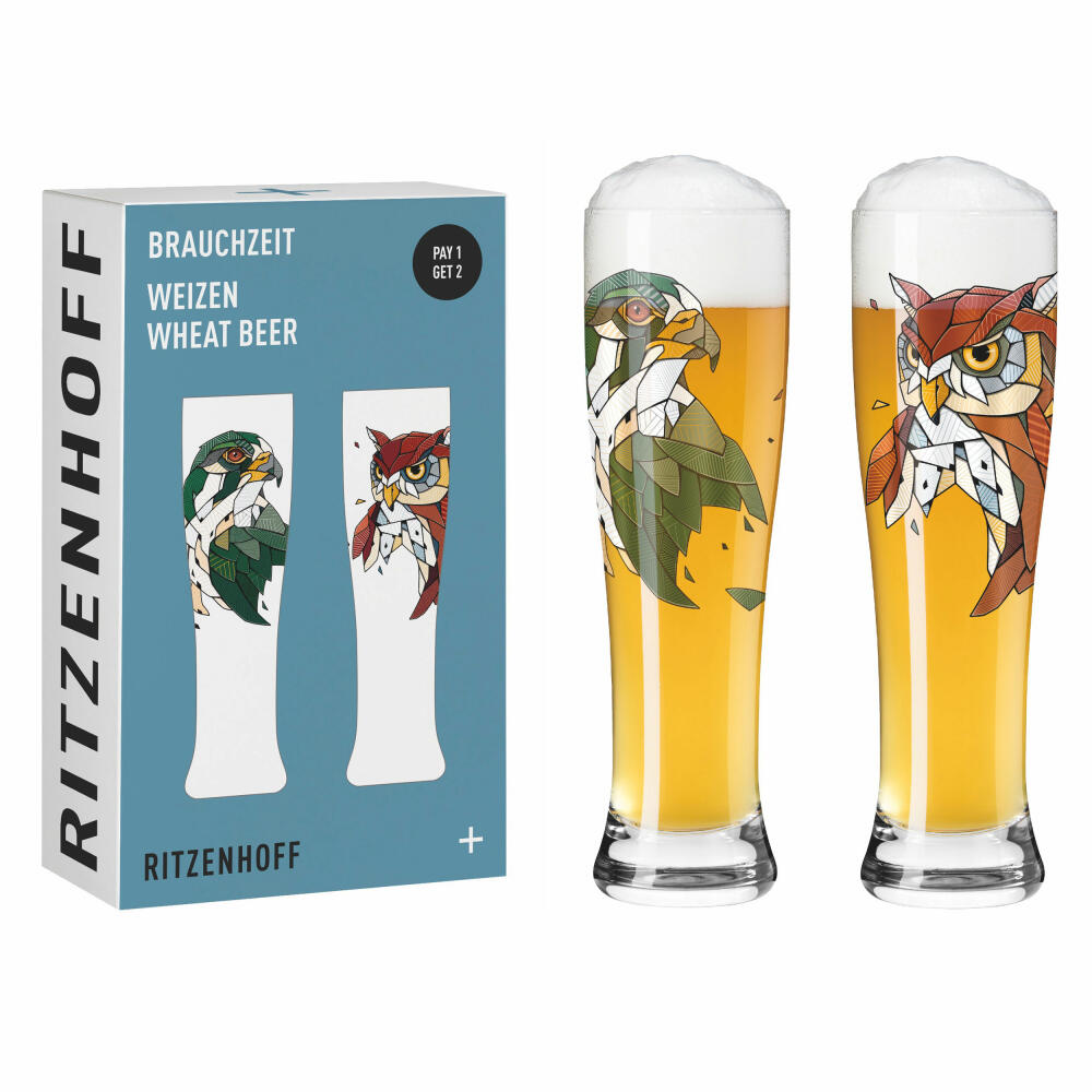 Ritzenhoff wheat beer glass set of 2 Brauchzeit F23, Andreas Preis, glass, 646 ml, 6021002