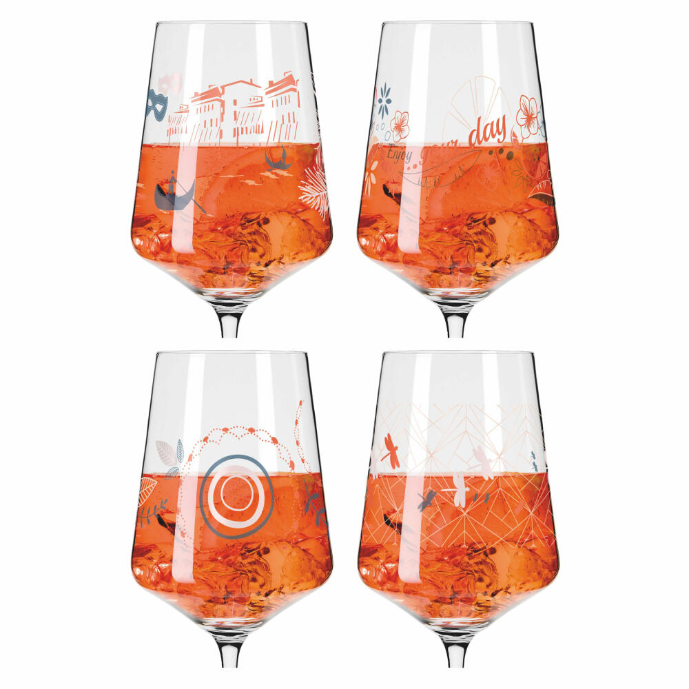 Ritzenhoff Aperitifglas 4er-Set Sommerrausch F23, Hilles, Kordes, Kristallglas, 544 ml, 6051003