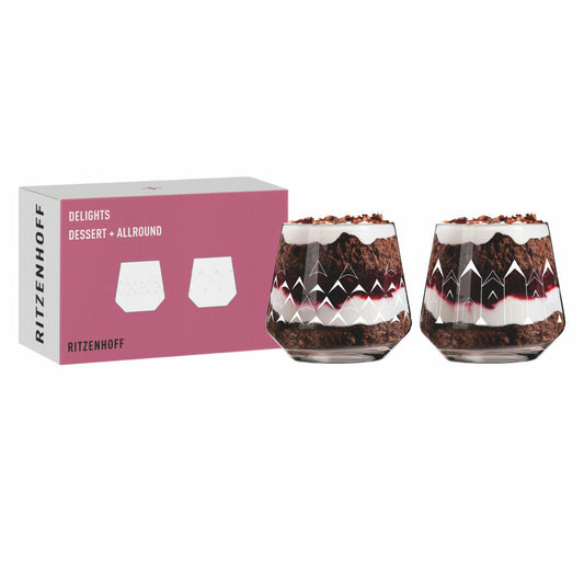 Ritzenhoff Dessertglas 2er-Set Delights F23, Ana Vasconcelos, Kristallglas, 420 ml, 6121001