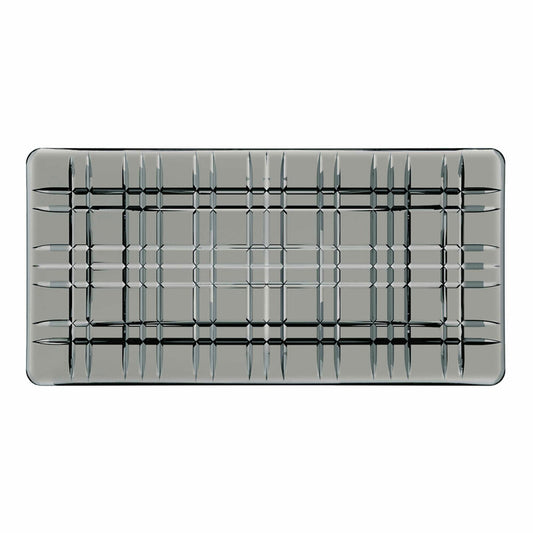 Nachtmann Square Platte Rechteckig Smoke, Tischplatte, Servierplatte, Glasplatte, Kristallglas, 28 cm, 101452