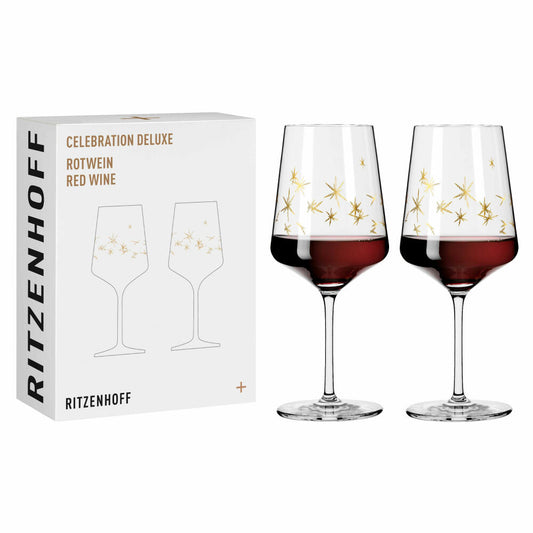 Ritzenhoff Rotweinglas 2er-Set Celebration Deluxe 003, Romi Bohnenberg, Kristallglas, 540 ml, 6141011