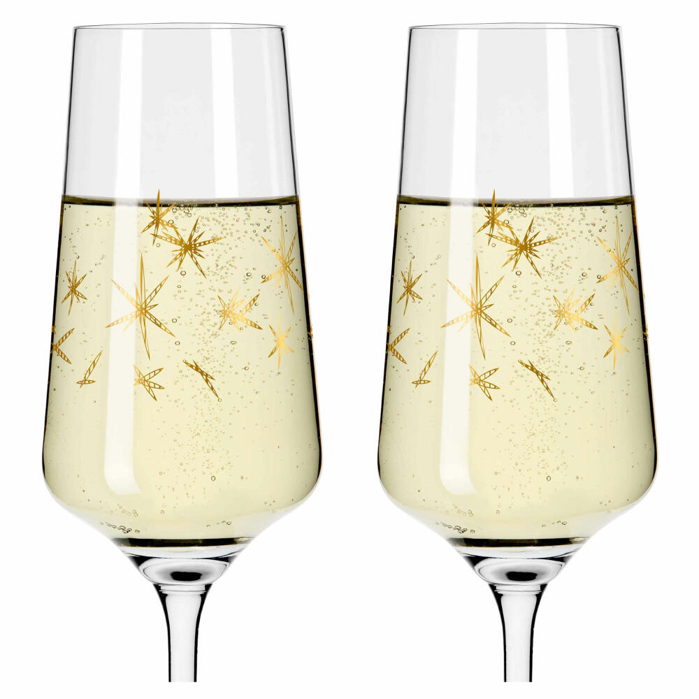 Ritzenhoff champagne glass set of 2 Celebration Deluxe 003, Romi Bohnenberg, crystal glass, 233 ml, 6141014