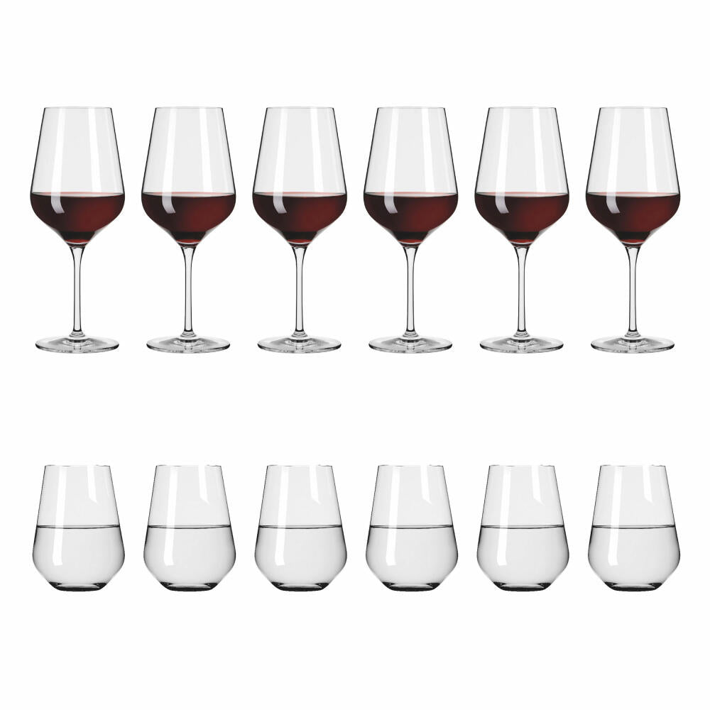 Ritzenhoff red wine and water glass set 12 pcs. Lichtweiss Aurelie 001, Nadine Niggemeier, crystal glass, 540 ml, 6111011