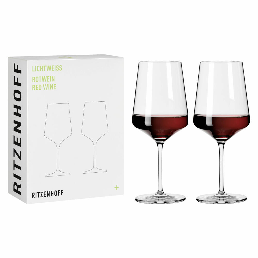 Ritzenhoff red wine glass set of 2 light white Julie 001, Nadine Niggemeier, crystal glass, 540 ml, 6111005