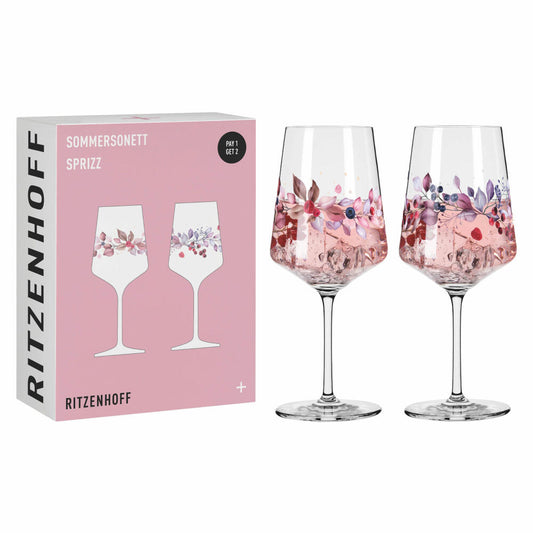 Ritzenhoff Aperitifglas 2er-Set Sommersonett F23, Carolin Oliveira, Kristallglas, 544 ml, 6011002