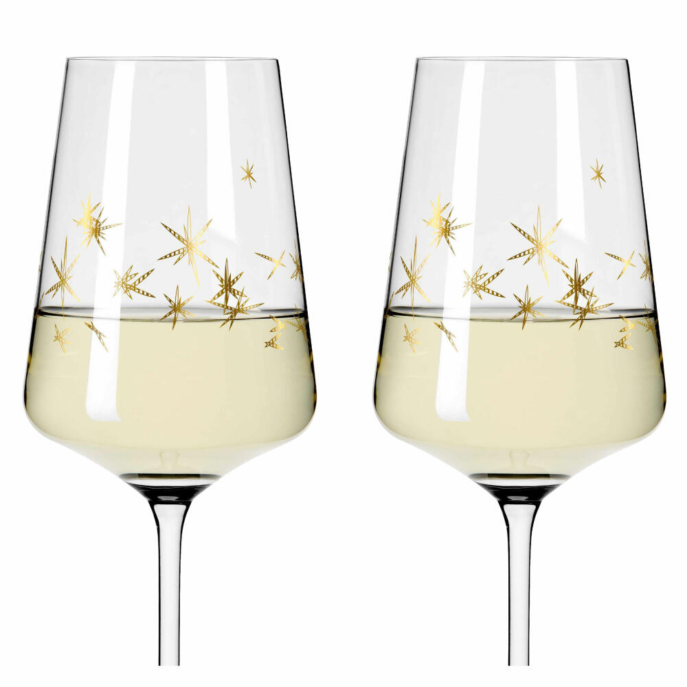 Ritzenhoff white wine glass set of 2 Celebration Deluxe 003, Romi Bohnenberg, crystal glass, 400 ml, 6141012