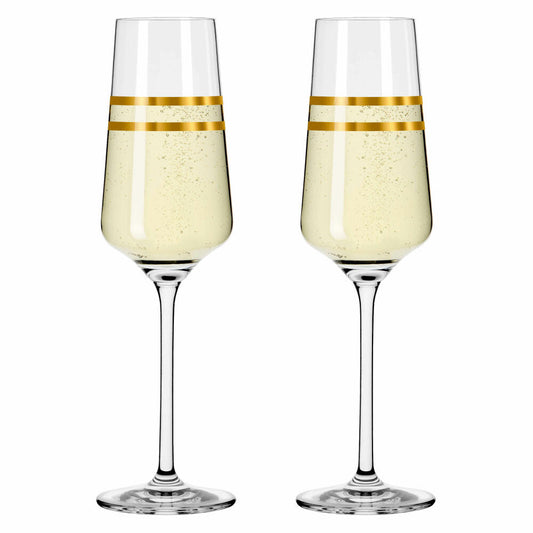 Ritzenhoff Champagnerglas 2er-Set Celebration Deluxe 001, Sonja Eikler, Kristallglas, 233 ml, 6141004