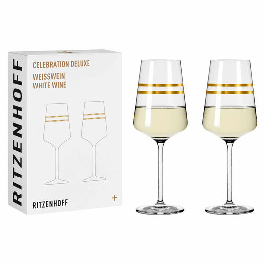Ritzenhoff Weißweinglas 2er-Set Celebration Deluxe 001, Sonja Eikler, Kristallglas, 400 ml, 6141002