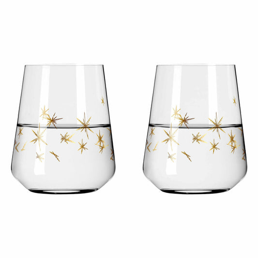Ritzenhoff Wasserglas 2er-Set Celebration Deluxe 003, Romi Bohnenberg, Kristallglas, 510 ml, 6141013