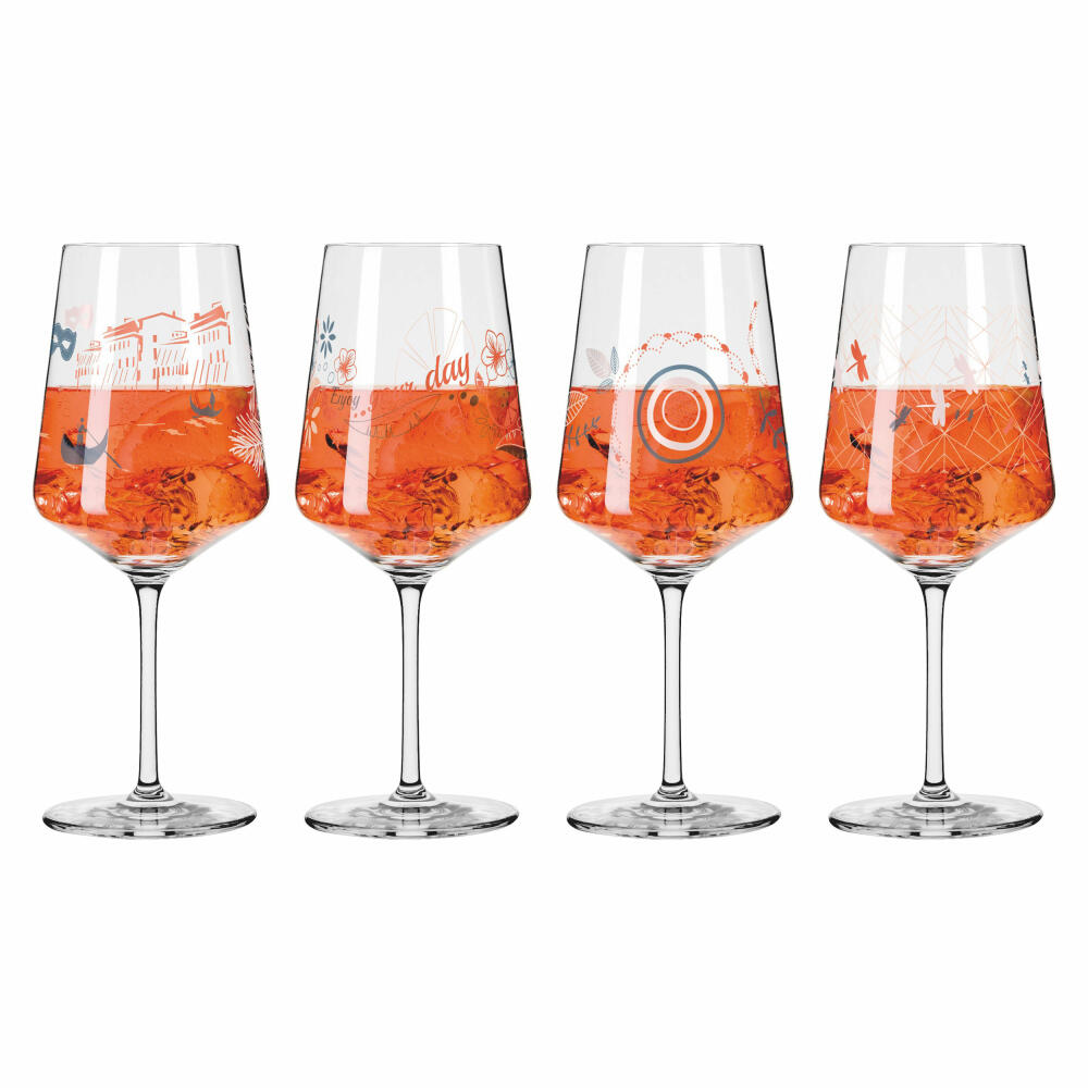 Ritzenhoff Aperitifglas 4er-Set Sommerrausch F23, Hilles, Kordes, Kristallglas, 544 ml, 6051003