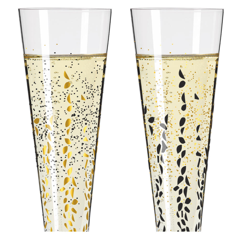 Ritzenhoff Champagnerglas 2er Set Goldnacht H23, Romi Bohnenberg, Kristallglas, 205 ml, 6031005