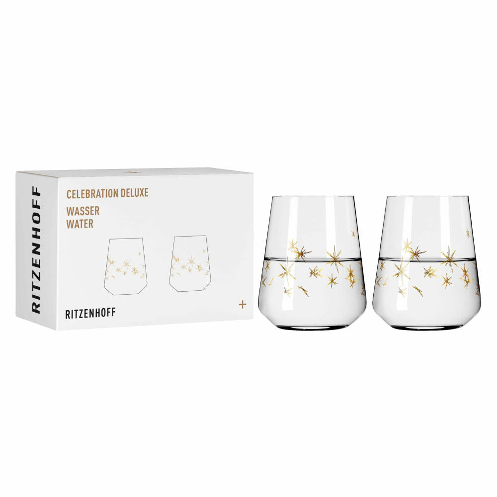 Ritzenhoff water glass set of 2 Celebration Deluxe 003, Romi Bohnenberg, crystal glass, 510 ml, 6141013