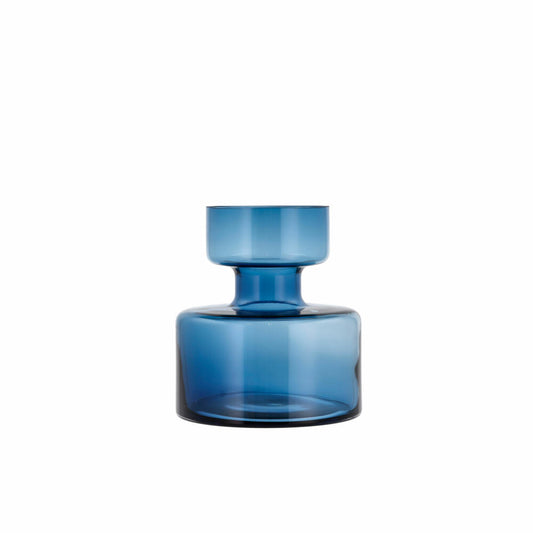 Lyngby Glas Vase Tubular, Dekovase, Blumenvase, Glas, Blau, 20 cm, 23565