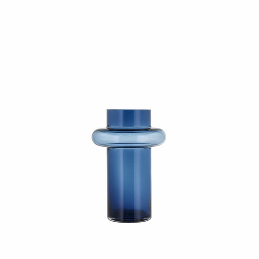 Lyngby Glas Vase Tube, Dekovase, Blumenvase, Glas, Dark Blue, 25 cm, 23564