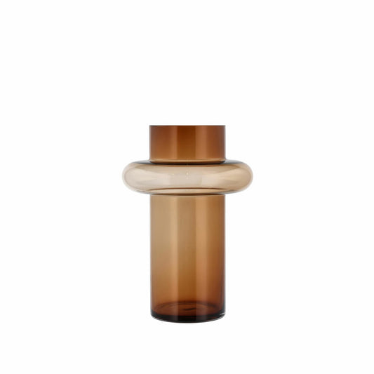 Lyngby Glas Vase Tube, längliche Dekovase, Blumenvase, Glas, Amber, 30 cm, 23550
