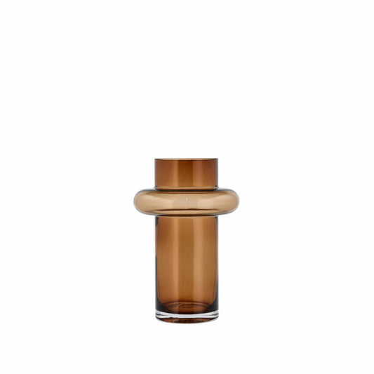 Lyngby Glas Vase Tube, längliche Dekovase, Blumenvase, Glas, Amber, 25 cm, 23558