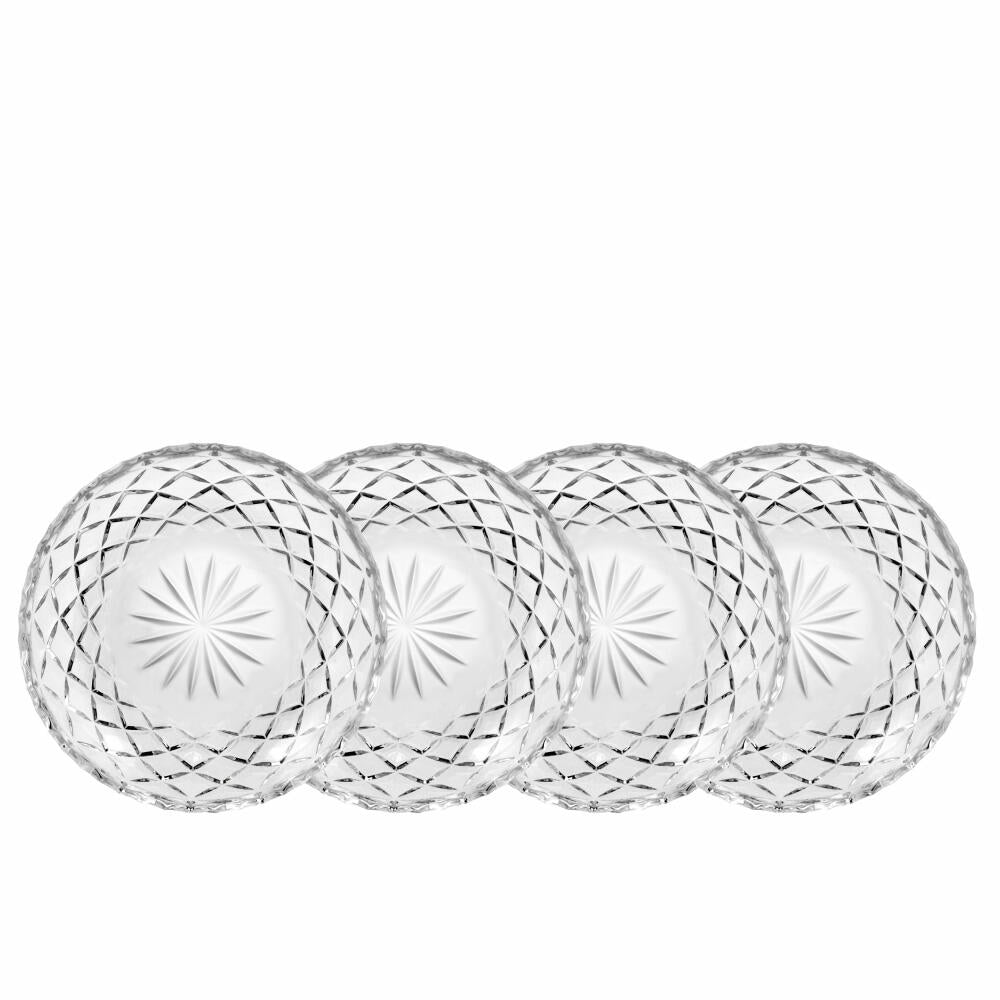 Lyngby glass plates Sorrento set of 6, dessert plates, glass, clear, 16 cm, 24312