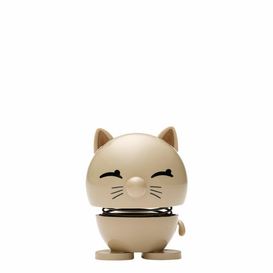 Hoptimist Small Cat, Wackelfigur, Wackel Figur, Dekoidee, Dekoration, Kunststoff, Latte, H 7 cm, 26130