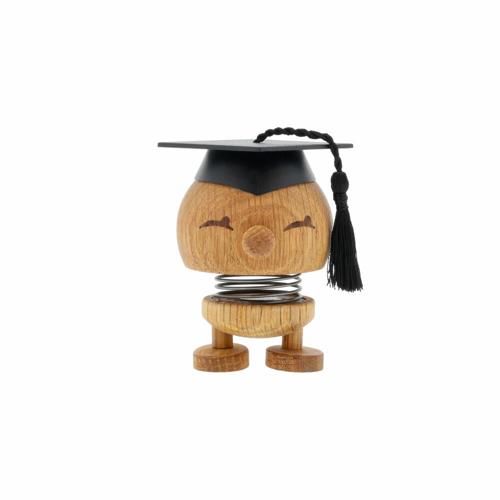 Hoptimist decorative figure IQ Bimble S Oak, student, wobbling figure, oak wood, brown, 6 cm, 27572