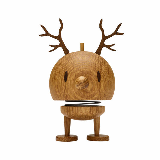 Hoptimist Dekofigur Reindeer Bumble M Oak, Wackelfigur, Rentier, Eichenholz, Braun, 10.8 cm, 28048