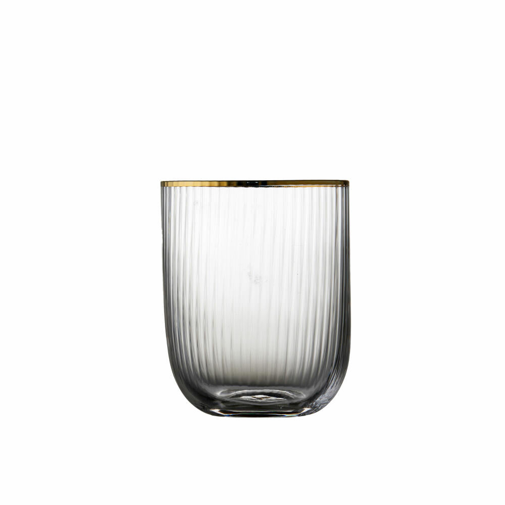 Lyngby Glas Tumbler Palermo Gold 4er Set, Glas mit Goldkante, Klar, 350 ml, 12050