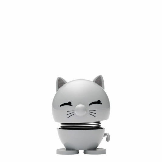 Hoptimist Small Cat, Wackelfigur, Wackel Figur, Dekoidee, Dekoration, Kunststoff, Light Grey, H 7 cm, 26128
