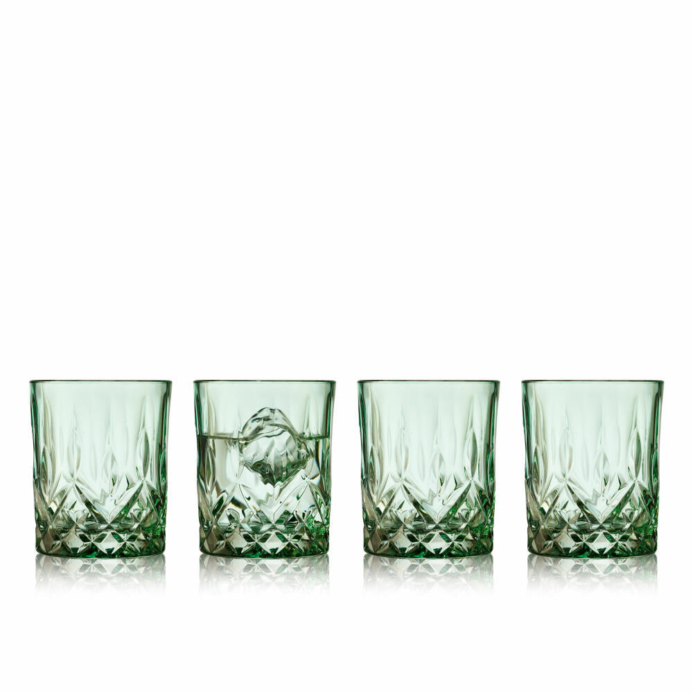 Lyngby Glas Whiskyglas Sorrento 4er Set, Tumbler, Glas, Grün, 320 ml, 27730