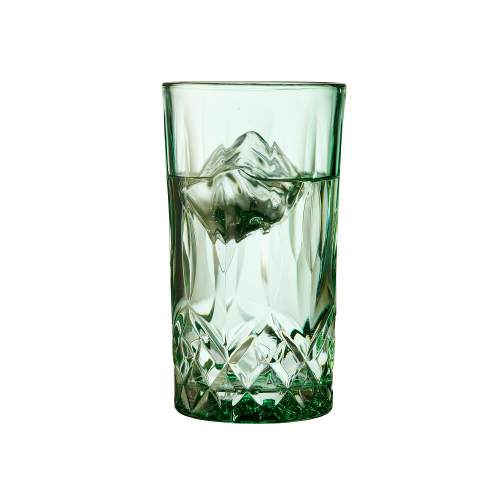 Lyngby Glas Highball glass Sorrento set of 4, long drink glasses, cocktail glasses, glass, green, 380 ml, 27779