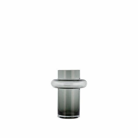 Lyngby Glas Vase Tube, längliche Dekovase, Blumenvase, Glas, Smoke, 20 cm, 23570