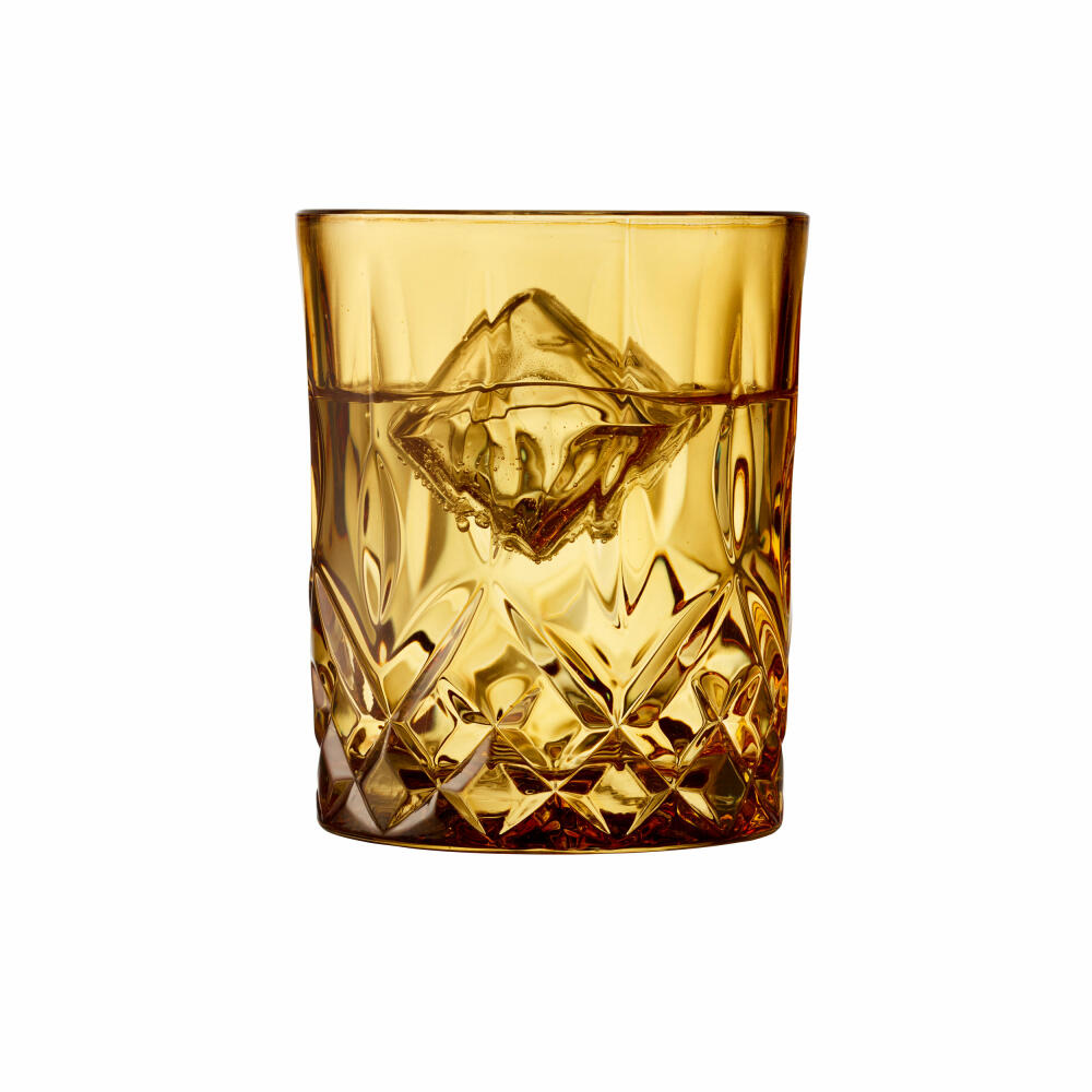 Lyngby glass whiskey glass Sorrento set of 4, tumbler, glass, amber, 320 ml, 27735