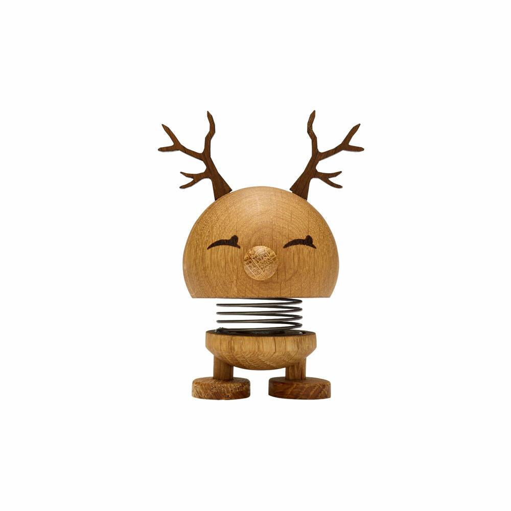 Hoptimist Dekofigur Reindeer Bimble S Oak, Wackelfigur, Rentier, Eichenholz, Braun, 6.8 cm, 28049