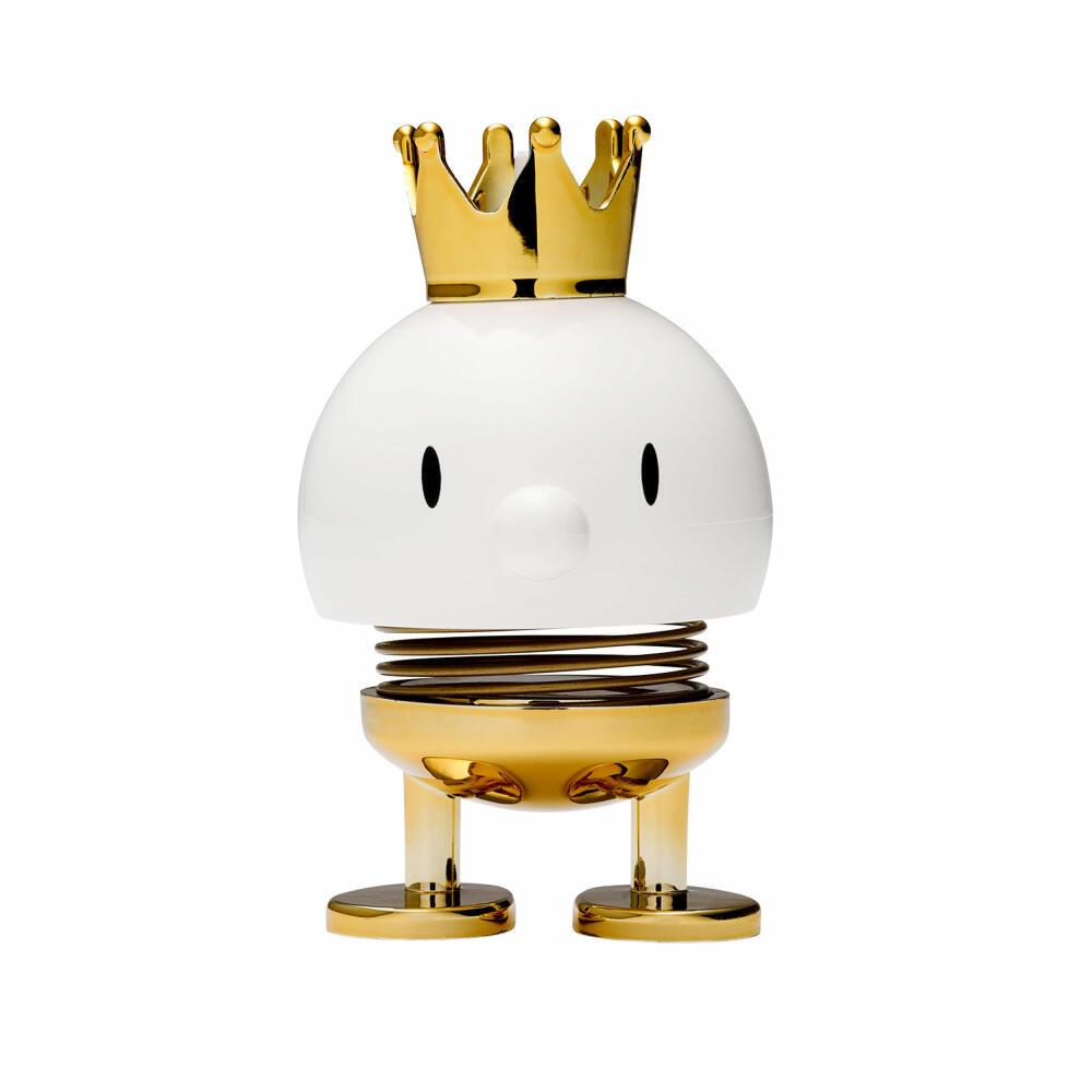 Hoptimist Bumble Prince, wobbly figure, wobbly figure, decoration idea, plastic, white / gold, Ø 5 cm, 26142