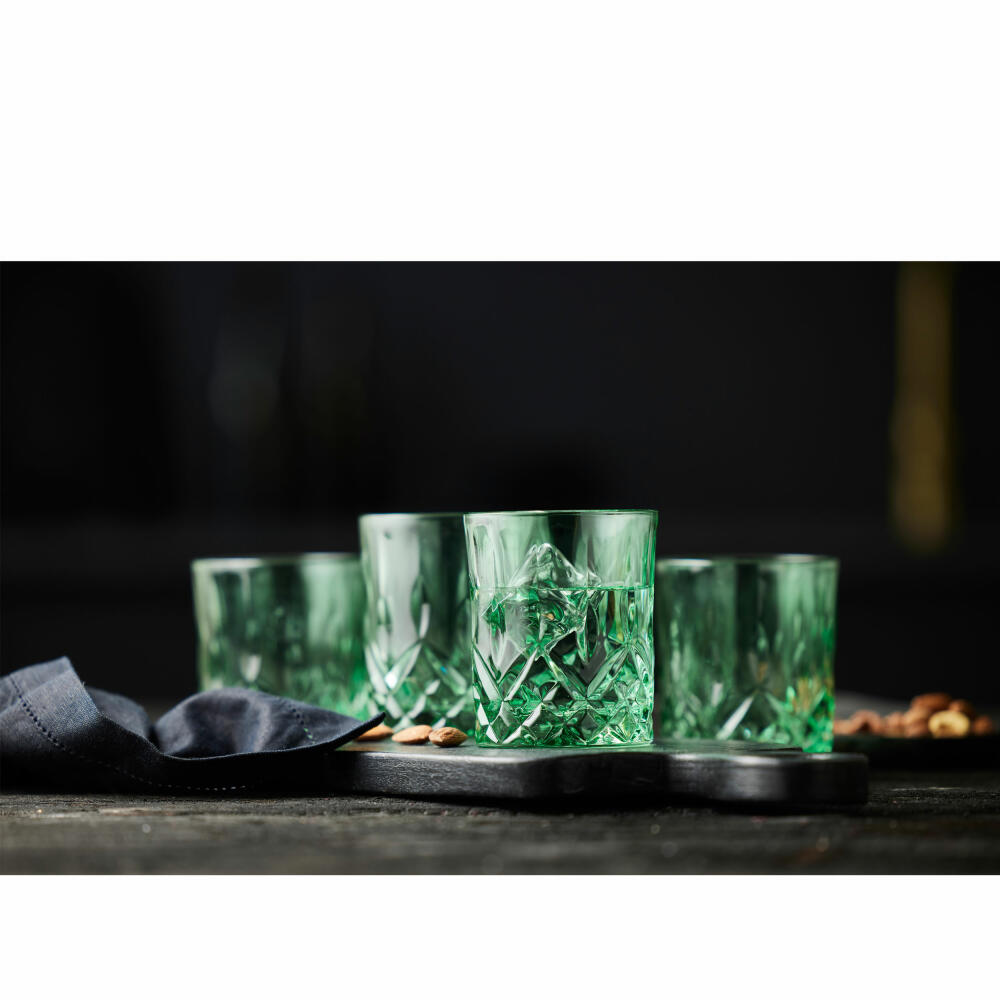 Lyngby glass whiskey glass Sorrento set of 4, tumbler, glass, green, 320 ml, 27730