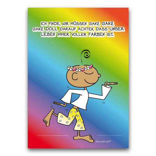 Goebel Postkarte Der kleine Yogi - Leben voller Farben, Grußkarte, Papier/Pappe, Bunt, 1 Stück, 54102421