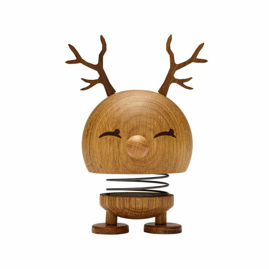 Hoptimist Dekofigur Reindeer Bimble M Oak, Wackelfigur, Rentier, Eichenholz, Braun, 9.5 cm, 28047