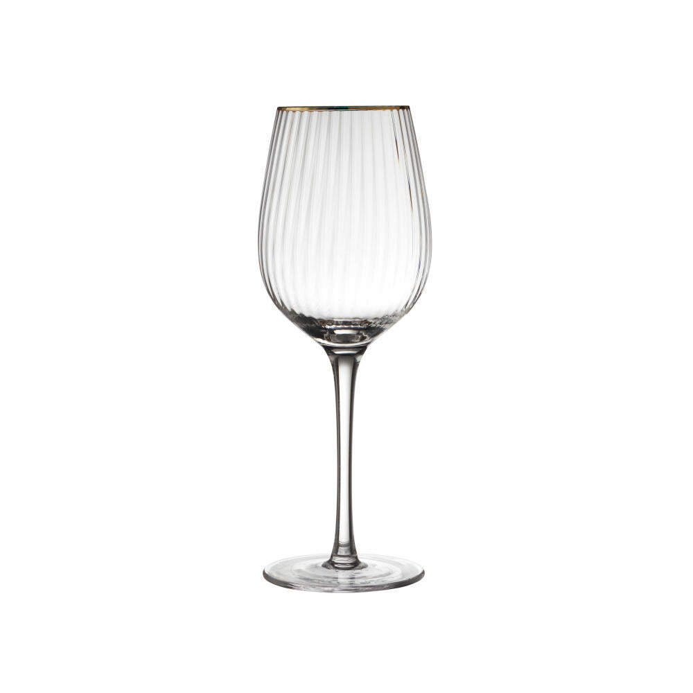 Lyngby Glas red wine glass Palermo Gold set of 4, wine glasses, glass, clear, 400 ml, 27579