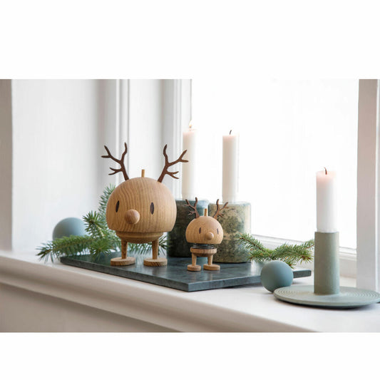 Hoptimist Dekofigur Reindeer Bumble S Oak, Wackelfigur, Rentier, Eichenholz, Braun, 7.8 cm, 28050