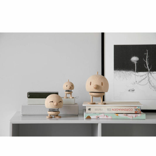 Hoptimist decorative figure Bumble L Raw Oak, wobbling figure, oak wood, light brown, 15 cm, 27554
