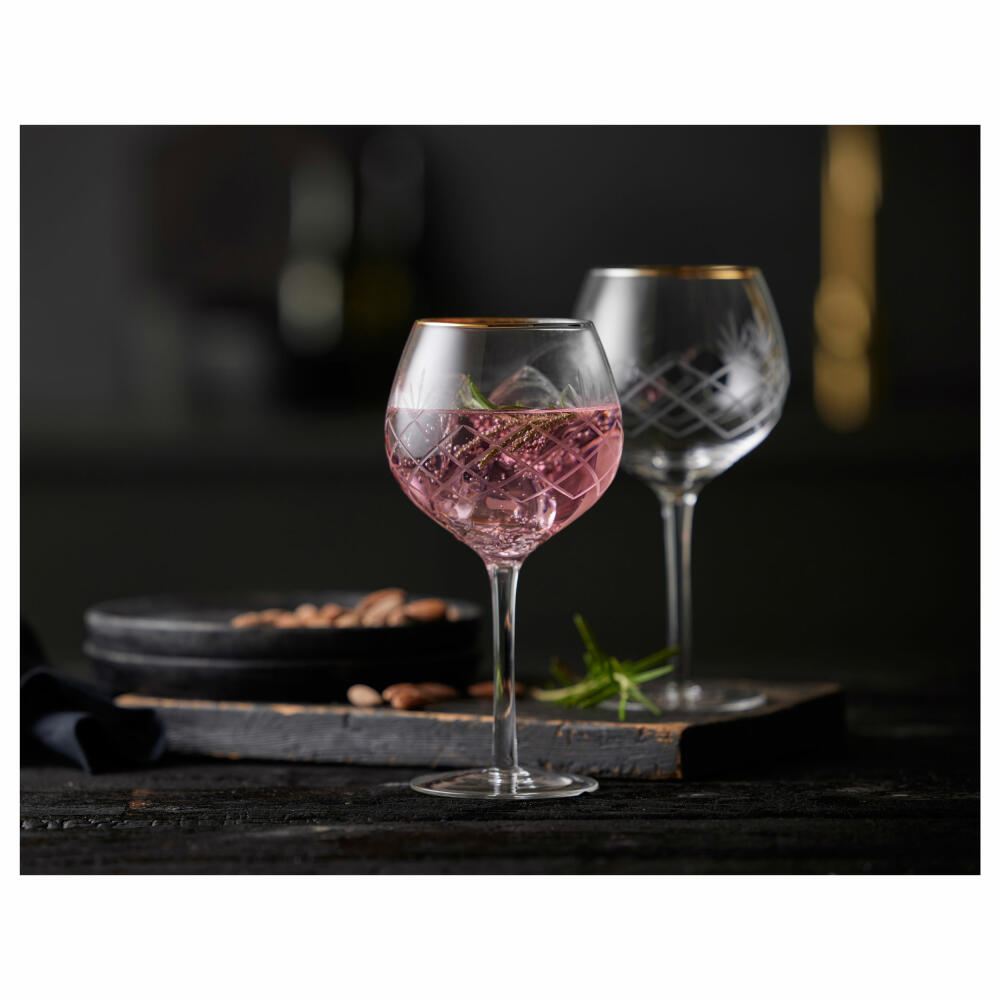 Lyngby Glass Gin &amp; Tonic Glass Milano Set of 2, Gin Glasses, Glass, Clear, 600 ml, 27854