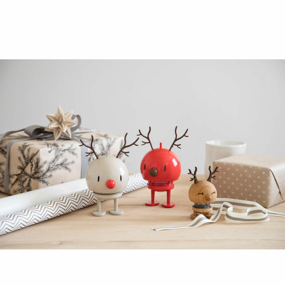 Hoptimist Dekofigur Reindeer Bimble S Oak, Wackelfigur, Rentier, Eichenholz, Braun, 6.8 cm, 28049