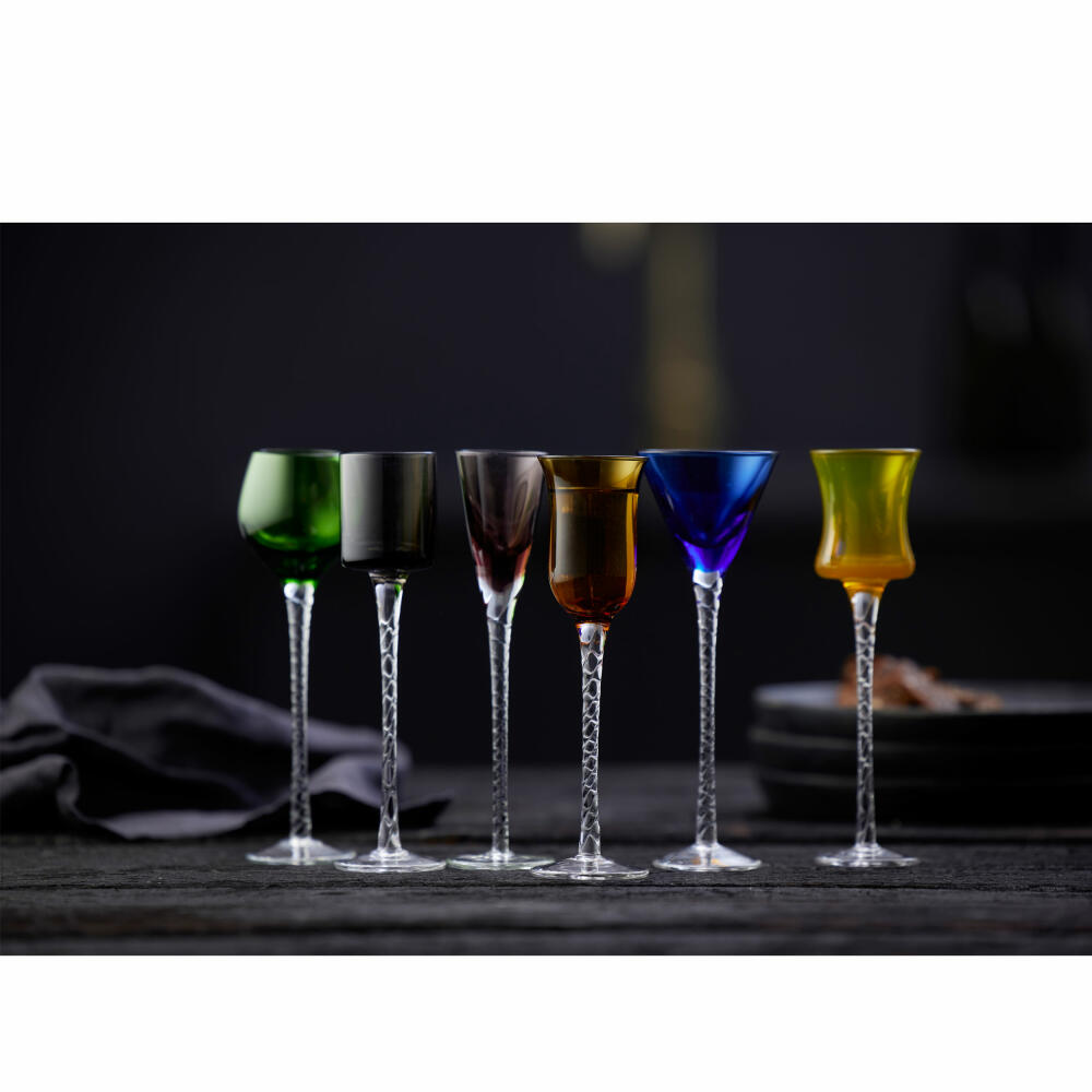 Lyngby Glas shot glass London set of 6, stemmed glasses, glass, colored, 18 cm, 27582