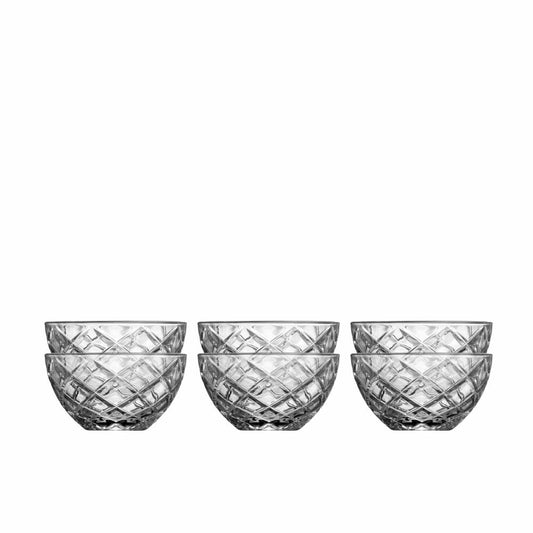 Lyngby Glas Schale Diamond 6er Set, Servierschale, Schüssel, Glas, Klar, 12 cm, 25881