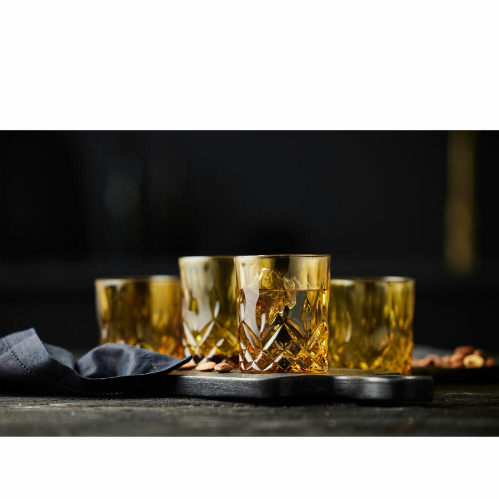 Lyngby glass whiskey glass Sorrento set of 4, tumbler, glass, amber, 320 ml, 27735