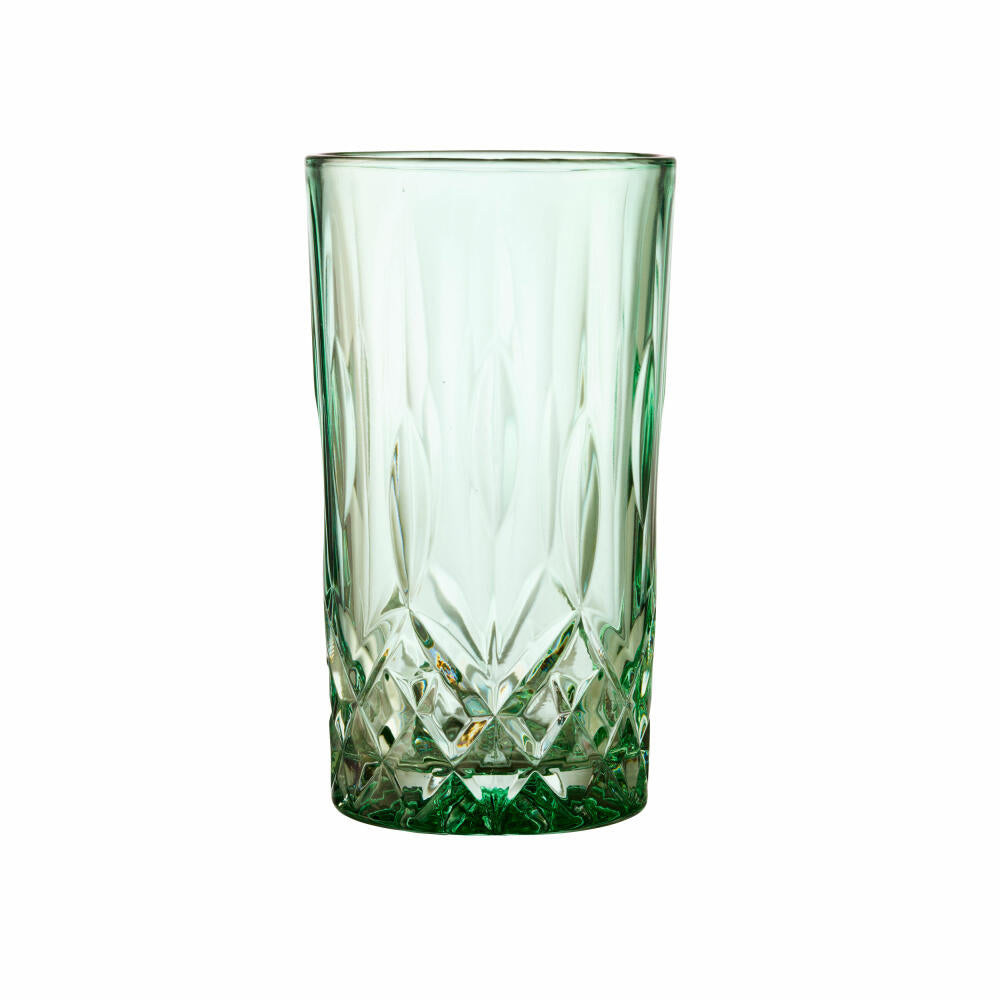 Lyngby Glas Highball glass Sorrento set of 4, long drink glasses, cocktail glasses, glass, green, 380 ml, 27779