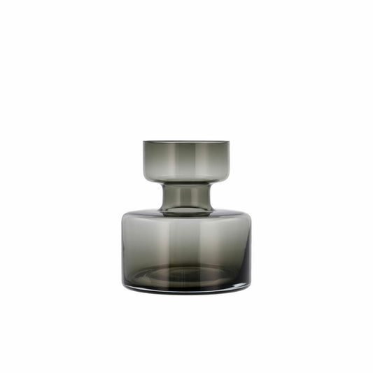 Lyngby Glas Vase Tubular, Dekovase, Blumenvase, Glas, Smoke, 20 cm, 23914